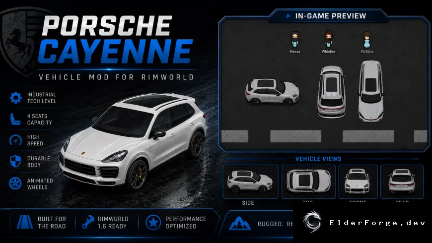 Porsche Cayenne Turbo S – современный автомобиль для RimWorld