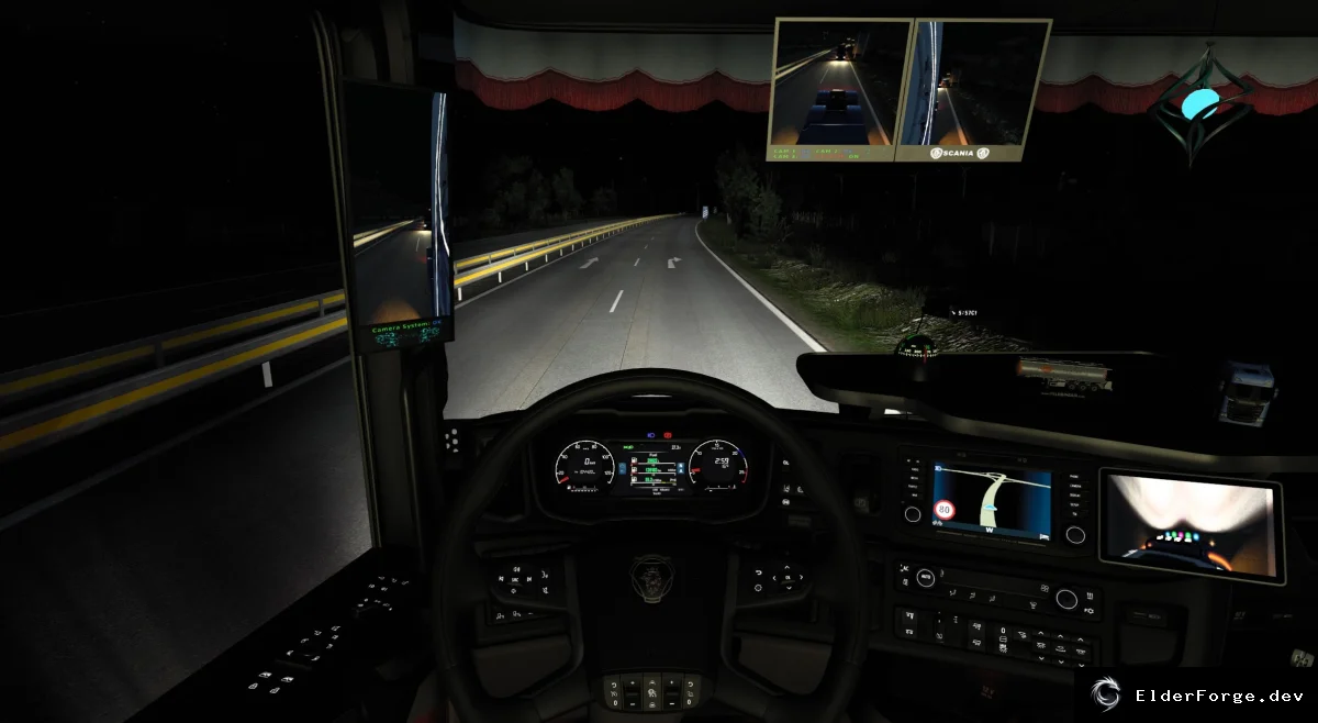 Обложка мода: Повышенная яркость фар для всех грузовиков в Euro Truck Simulator 2