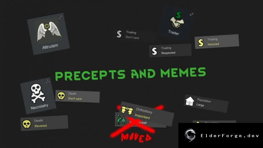 Precepts and Memes (Continued) – новые заповеди и мемы для RimWorld