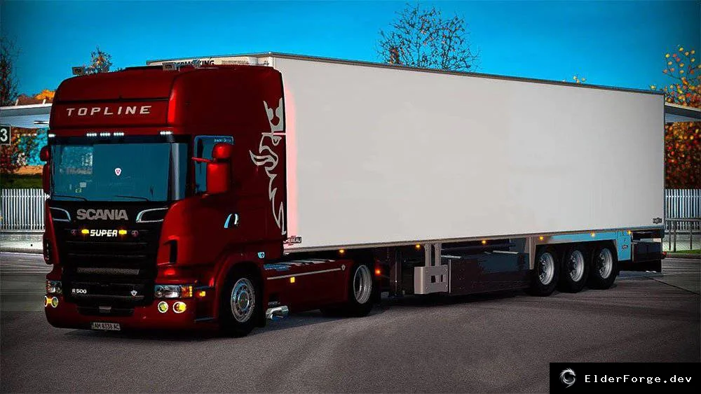 Обложка мода: Прицеп Chereau Scania для Euro Truck Simulator 2 – автономный мод