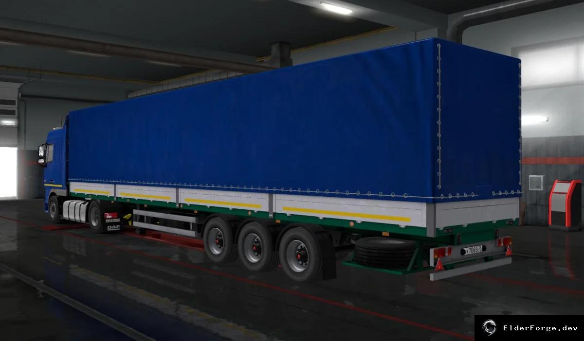 Обложка мода: Прицеп МАЗ 9758‑30xx для Euro Truck Simulator 2 – две модели, тенты, тюнинг