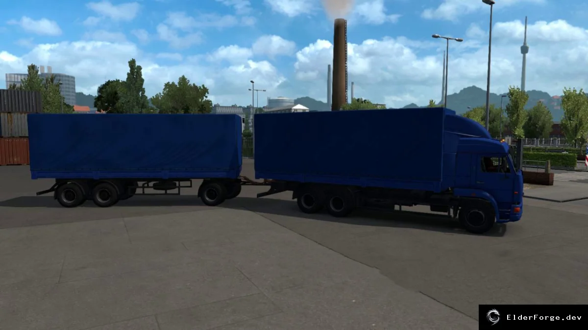 Обложка мода: Прицеп Нефаз 9334 v1.2 для Euro Truck Simulator 2 – автономный, с тентом и тюнингом