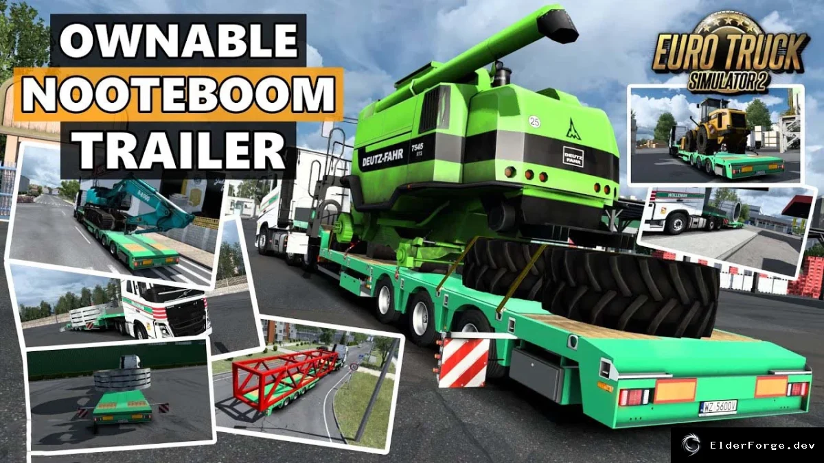 Обложка мода: Прицеп Nooteboom для Euro Truck Simulator 2 – 3 кузова, 2 шасси, тюнинг