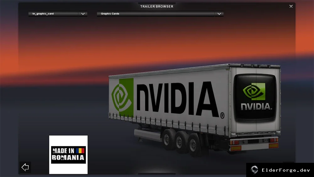 Обложка мода: Прицеп Nvidia для Euro Truck Simulator 2 – автономный мод