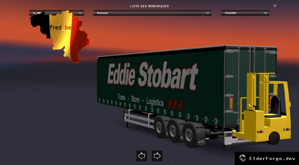 Обложка мода: Прицеп Profiliner с погрузчиком – мод для Euro Truck Simulator 2