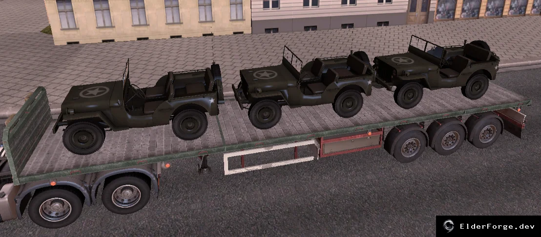 Обложка мода: Прицеп с джипами для Euro Truck Simulator 2 – новые прицепы в ETS2