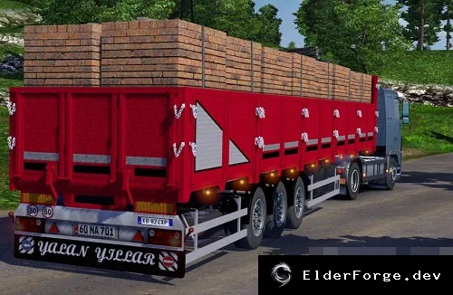 Обложка мода: Прицеп с кирпичом для Euro Truck Simulator 2 – автономный грузовой трейлер