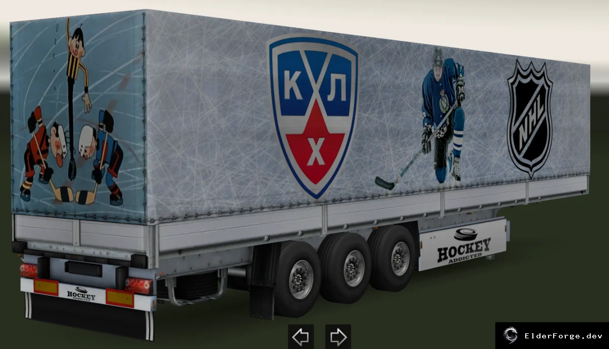 Обложка мода: Прицеп Schmitz Universal «Хоккей» для Euro Truck Simulator 2 – новый скин и грузы