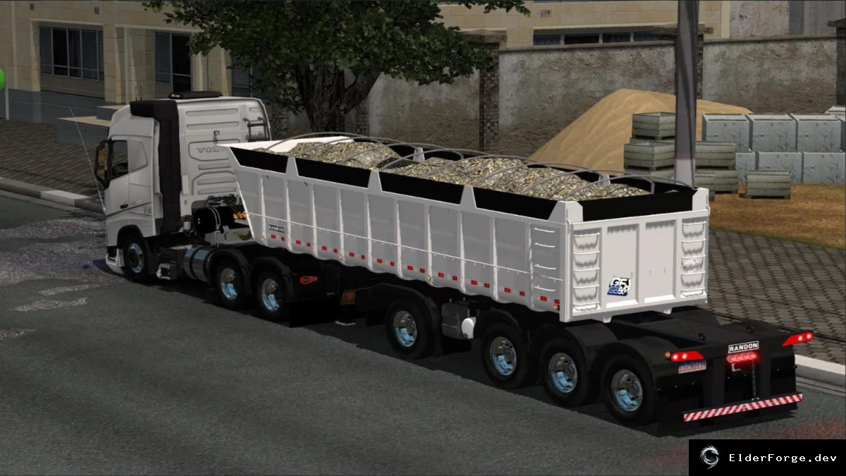 Обложка мода: Прицеп‑самосвал Caçamba для Euro Truck Simulator 2 – 4‑осный, автономный, кастомный