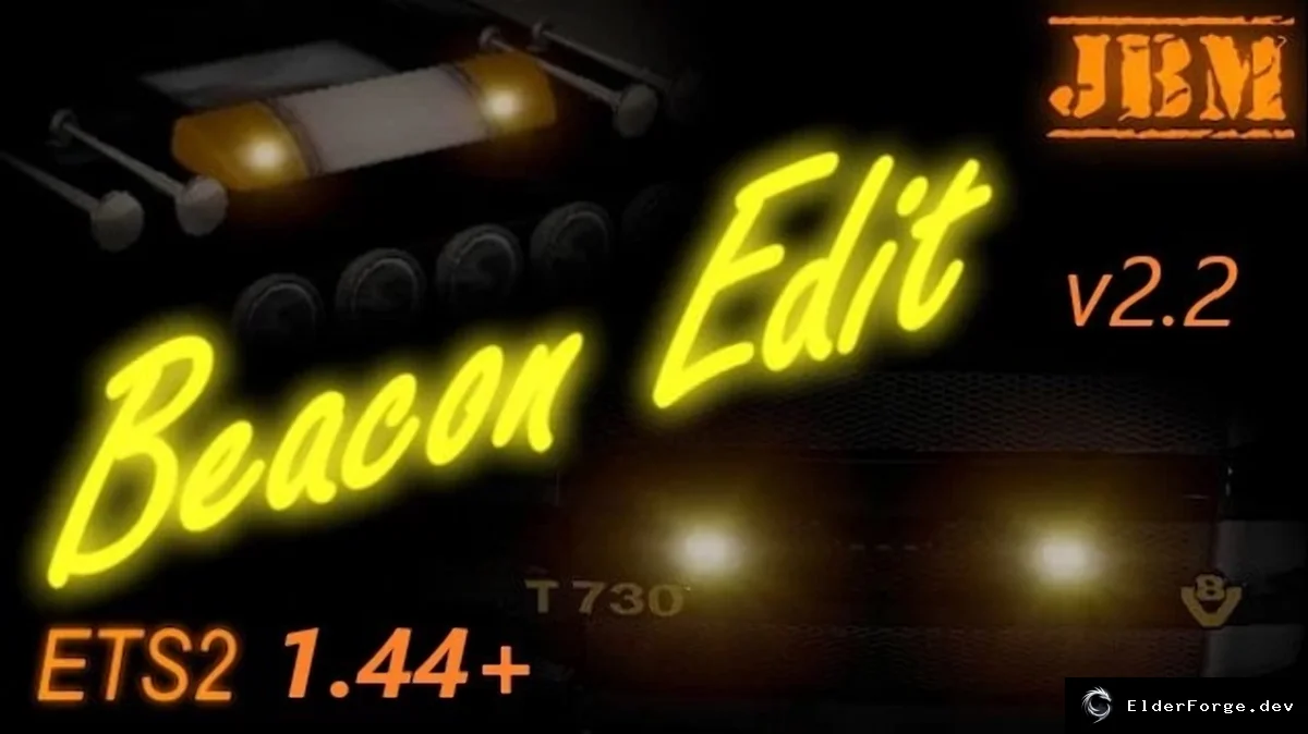 Обложка мода: Проблесковый маяк для кабины в ETS2 – ускоренное вращение и новые шаблоны