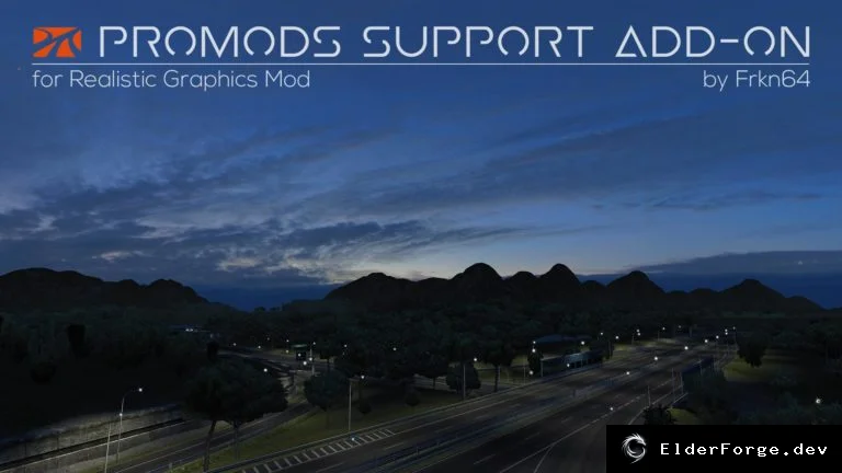 Обложка мода: Promods Support Add‑on для Realistic Graphics Mod – совместимость с ETS2 1.35
