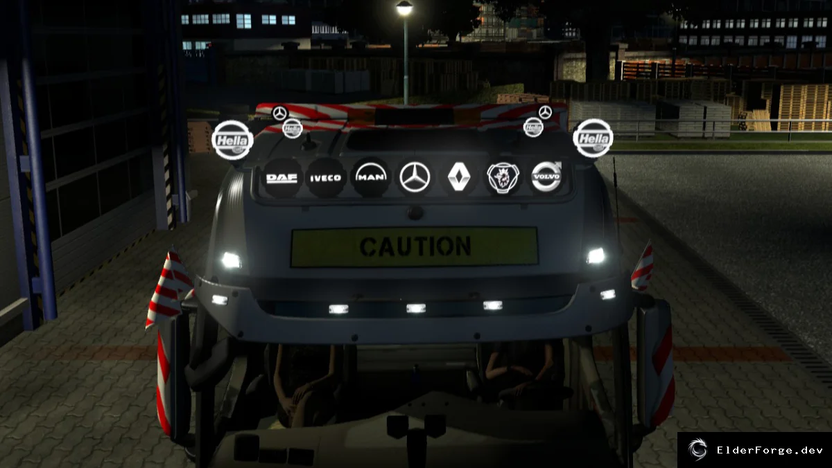 Обложка мода: Противотуманные фары с логотипами грузовиков и Hella для Euro Truck Simulator 2