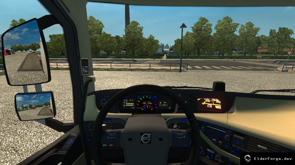 Обложка мода: Rainbow Dashboard для Volvo FH 2012 – яркая панель в ETS2