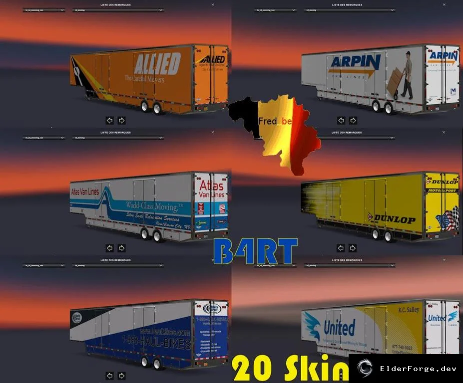 Обложка мода: RD Moving V1.25 – пакет автономных прицепов с 20 скинами для Euro Truck Simulator 2