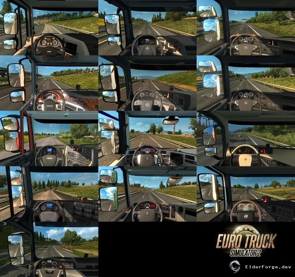 Обложка мода: Real Interior Cams v1.3.6 – реалистичный вид кабины для всех грузовиков ETS2