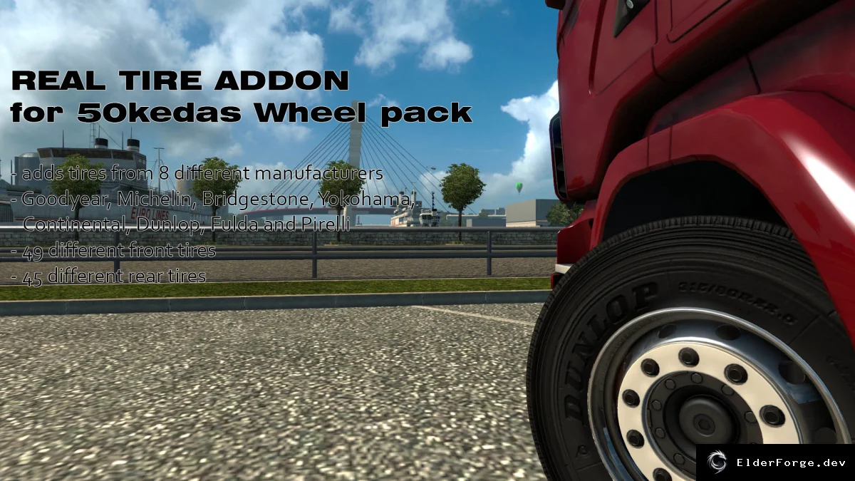 Обложка мода: Real Tire Addon для 50Keda Wheel Pack – реальные шины в ETS2 (v4.5)