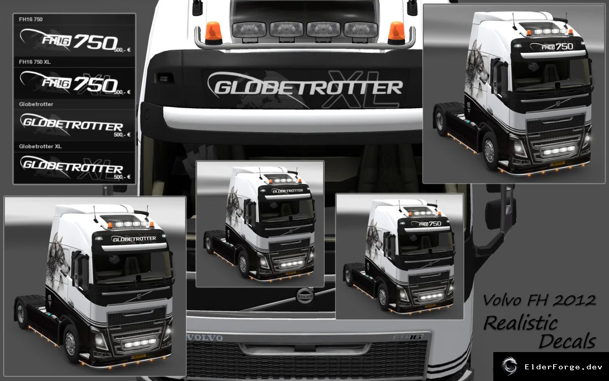 Обложка мода: Realistic Decals for Volvo FH 2012 – новые надписи в Euro Truck Simulator 2