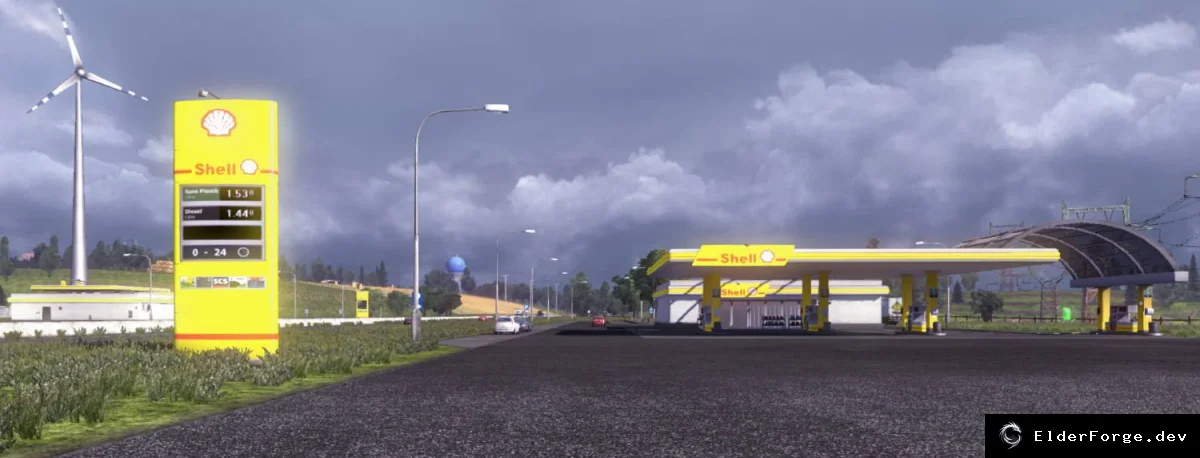 Обложка мода: Реальные заправки для Euro Truck Simulator 2 – настоящие бренды Orlen, BP, Shell, Esso