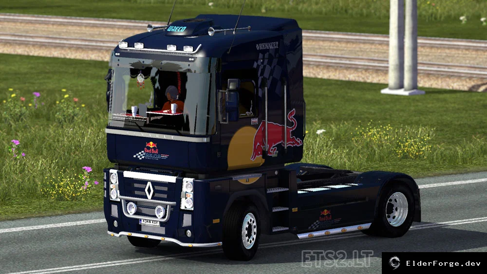 Обложка мода: Red Bull Skin для Renault Magnum – новый облик в Euro Truck Simulator 2