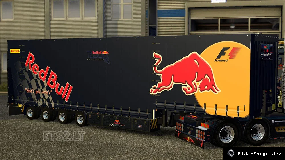 Обложка мода: REDBULL Jumbo Krone Trailer – большой шторный прицеп для Euro Truck Simulator 2