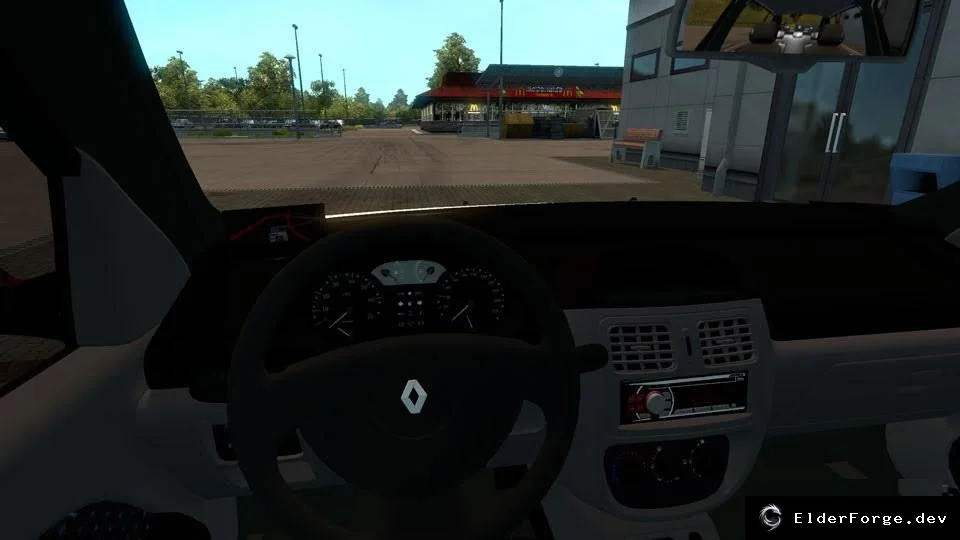 Обложка мода: Renault Clio для Euro Truck Simulator 2 – компактный автомобиль с уникальными колесами