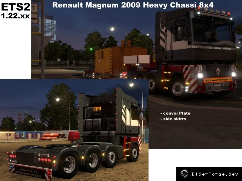 Обложка мода: Renault Magnum 2009 Heavy – Тягач 8×4 для Euro Truck Simulator 2 (ETS2) v1.1