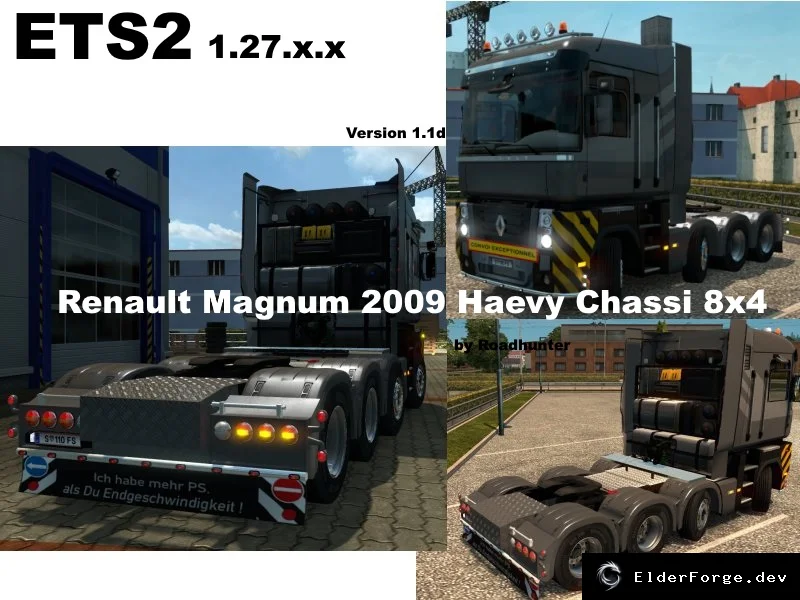 Обложка мода: Renault Magnum Heavy Tuning – 8×4 шасси для тяжёлых грузов в ETS2