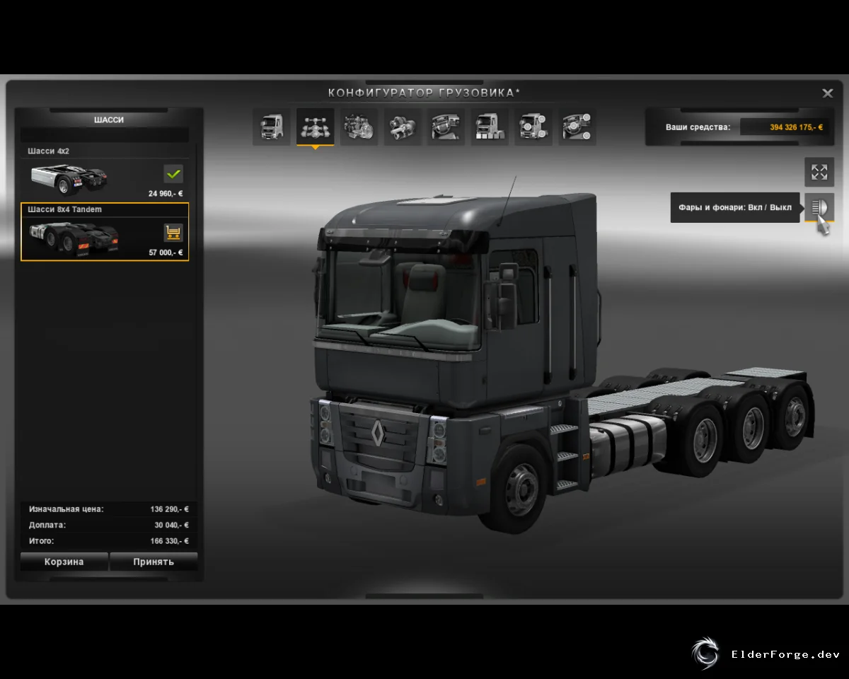 Обложка мода: Renault Magnum Tandem – новый грузовик для Euro Truck Simulator 2