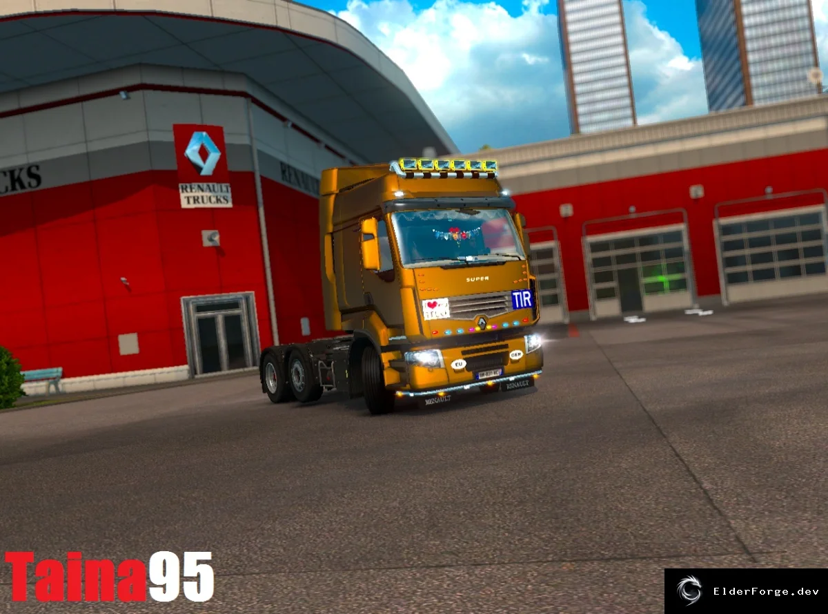 Обложка мода: Renault Premium 6x4 Tandem – новый мод для Euro Truck Simulator 2 (ETS2 1.18)