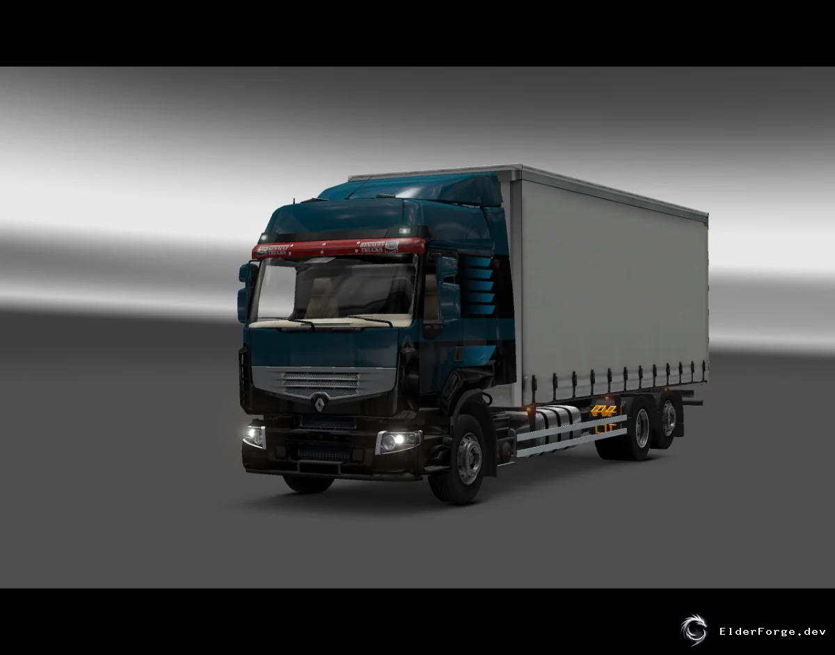 Обложка мода: Renault Premium BDF – шасси с подъемной осью и трейлер для ETS2