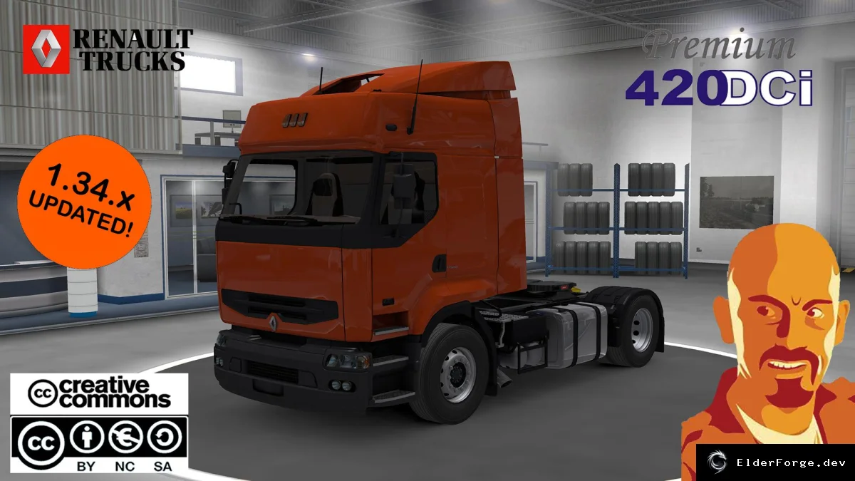 Обложка мода: Renault Premium DCI Fix &amp; Edit v1.2 для Truck Simulator 2 – новые интерьеры, звук и тюнинг