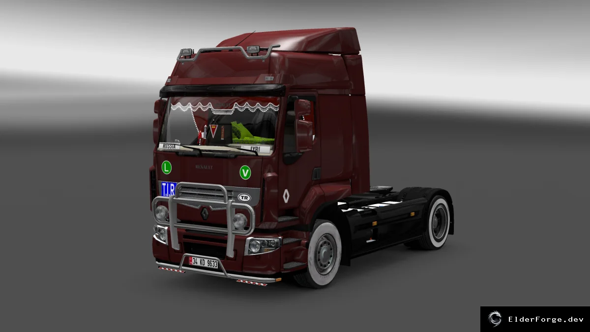 Обложка мода: Renault Premium + Interior для Euro Truck Simulator 2 – Тюнинг и турецкие номера