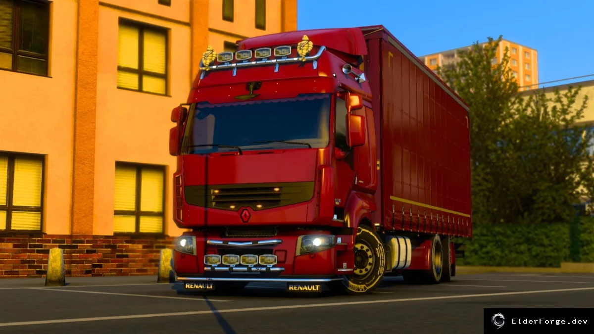 Обложка мода: Renault Premium Silver – новый тюнинг для Euro Truck Simulator 2 (ETS2)
