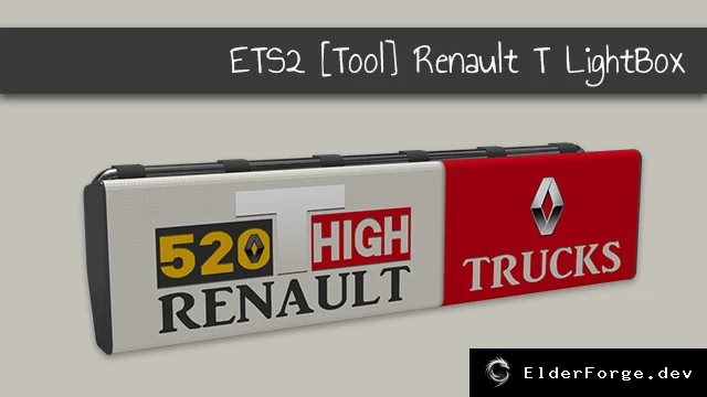 Обложка мода: Renault T LightBox для Euro Truck Simulator 2 – две визуальные опции и кастомный логотип