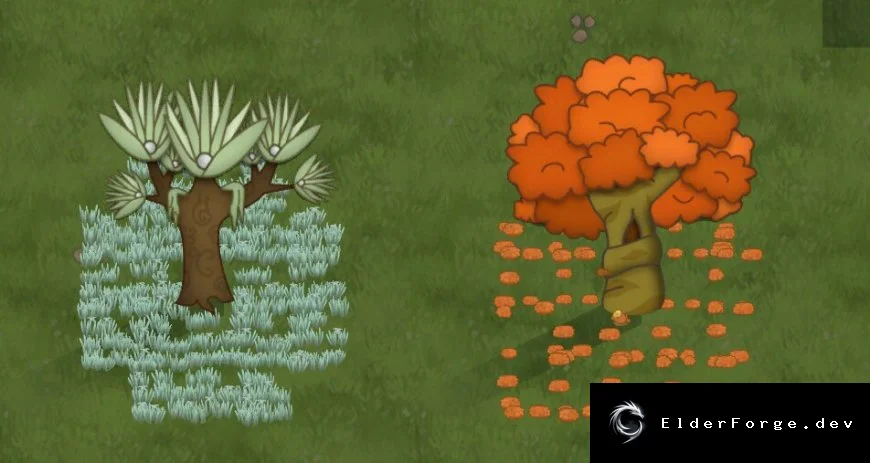 Ретекстурированные деревья Анима и Гауранлена для RimWorld