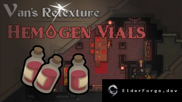 Retexture Hemogen Vials – Bloodborne‑style textures for RimWorld
