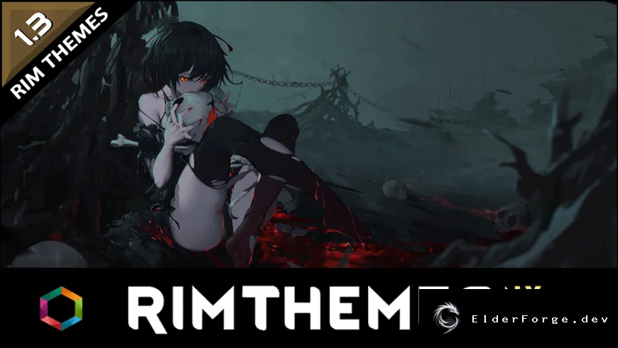 RimThemes: Black Red – темная красно‑чёрная тема интерфейса для RimWorld
