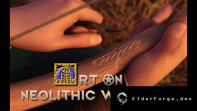 RimWorld: 3D арт‑гравировки на неолитическом оружии – луки, копья, пилы