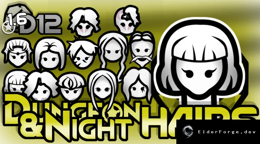 RimWorld: D12 Dungeon &amp; Night Hairs HD – мрачные прически и татуировки
