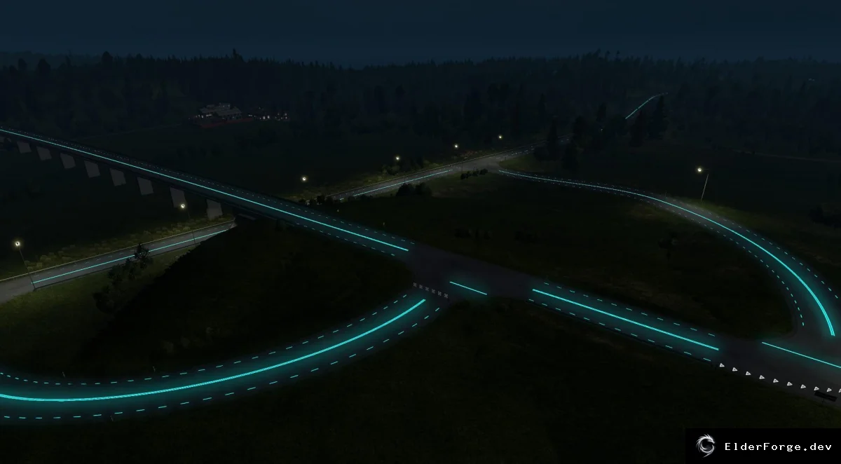 Обложка мода: Roadways Luminous – светящаяся разметка для Euro Truck Simulator 2