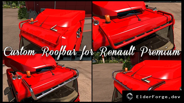 Обложка мода: Roofbar для Renault Premium в Euro Truck Simulator 2 – сталь, хром и покраска