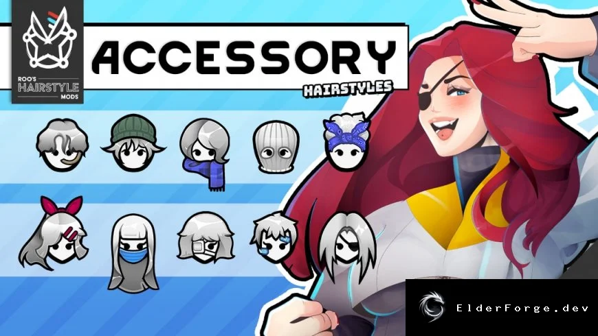 Roo's HD Accessory Hairstyles – 40+ уникальных причесок с аксессуарами для RimWorld