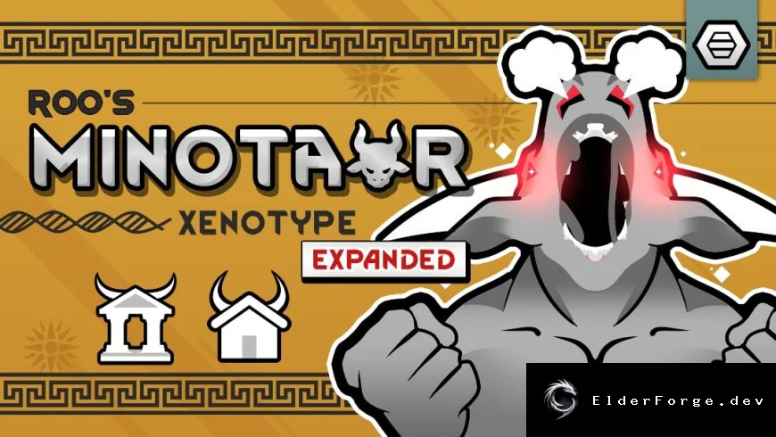 Roo's Minotaur Xenotype Expanded – новые предыстории, фракции и экипировка для RimWorld