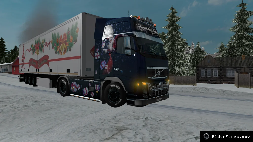 Обложка мода: Рождественский автономный прицеп для Euro Truck Simulator 2 – 22‑тоновый праздничный трейлер