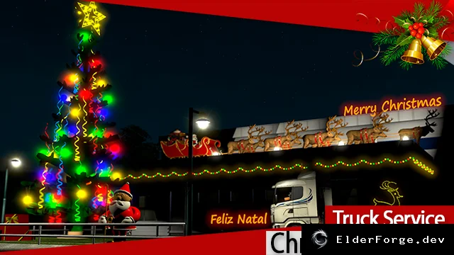 Обложка мода: Рождественское издание Truck Service для Euro Truck Simulator 2 (ETS2)