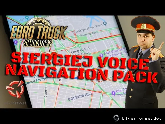 Обложка мода: Русский голосовой навигатор «Сергей» для Euro Truck Simulator 2 (ETS2) – патч 1.47