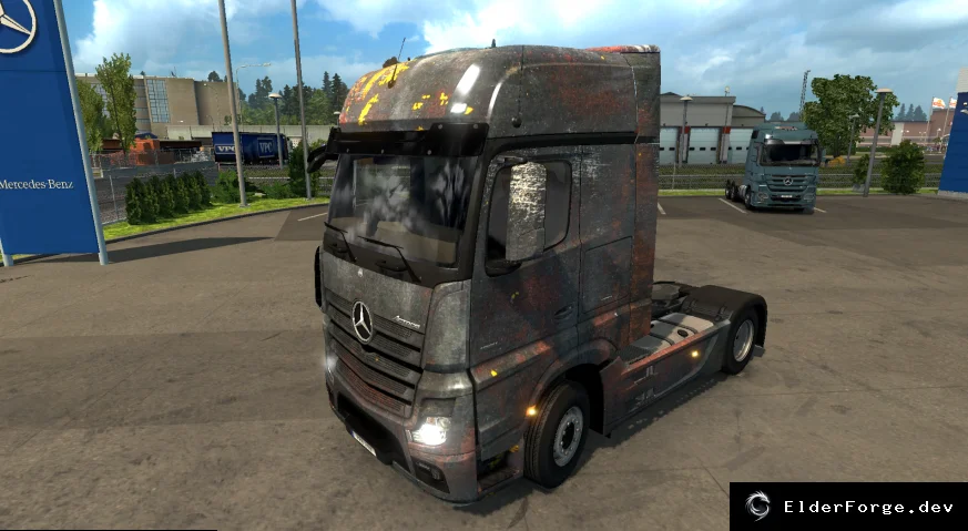 Обложка мода: Rusted Skin для Mercedes Actros MP4 – реалистичный ржавый вид в ETS2
