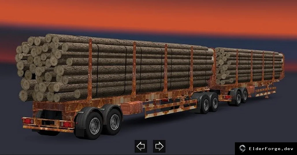 Обложка мода: Ржавый двойной прицеп для Euro Truck Simulator 2 – Пакет v1.0 (ETS2 1.28)