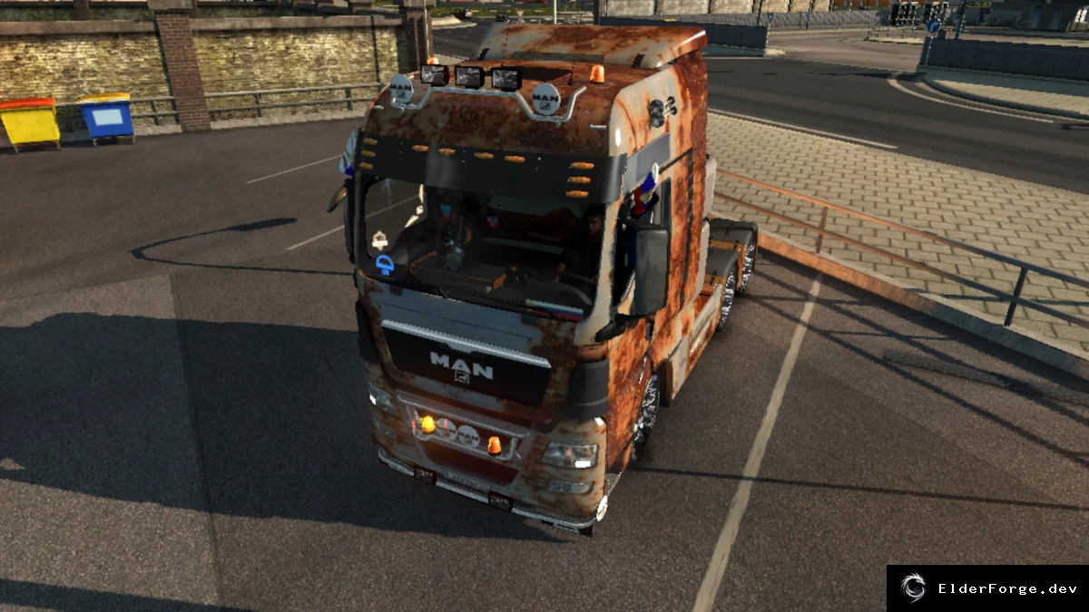 Обложка мода: Ржавый скин MAN TGX и ржавый прицеп для Euro Truck Simulator 2