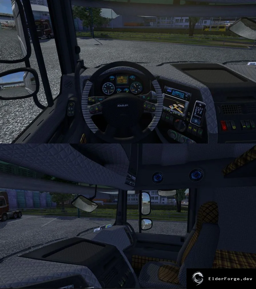 Обложка мода: Салон DAF XF в серых тонах – мод для Euro Truck Simulator 2